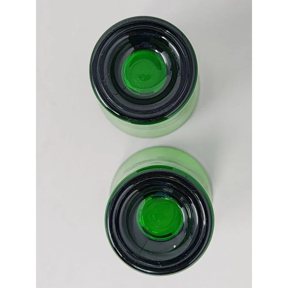 Vintage Emerald Green Glass Beer Mug & Jagermeister 2 Shot Glasses‎ Set